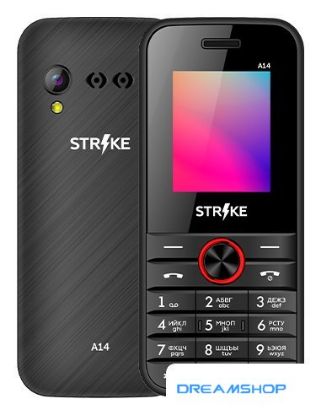 Изображение Кнопочный телефон Strike A14 (черный/красный)