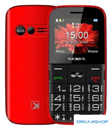 Изображение Кнопочный телефон TeXet TM-B227 (красный)