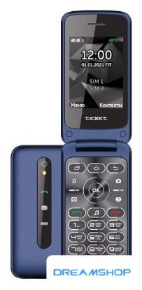 Изображение Кнопочный телефон TeXet TM-408 (синий)